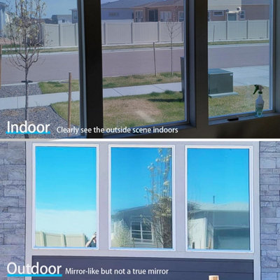 70x500cm Mirror Reflective One Way Mirror Window Film Privacy Glass ...