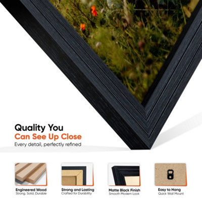 70x50CM Black Modern Step Picture Frame - Perfect For Posters, Photos ...