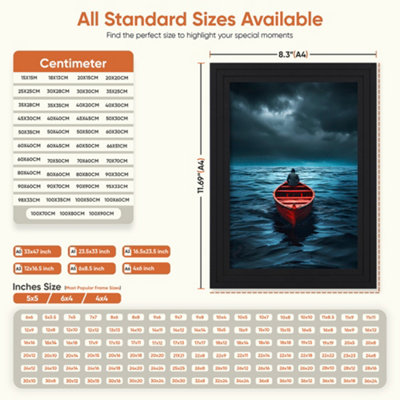 70x50CM Black Modern Step Picture Frame - Perfect For Posters, Photos ...