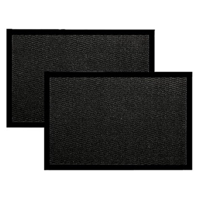 KAV Pack Of 2 Door Mat Dirt Floor And Kitchen Doormats Super Absorbent - Durable, And Reusable For Home And Office (Black, 60 X 90Cm)