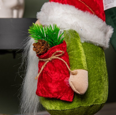71cm Standing Christmas Gonk with Santa Hat and Extendable Legs in Reg and Green - 6