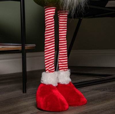71cm Standing Christmas Gonk with Santa Hat and Extendable Legs in Reg and Green - 7