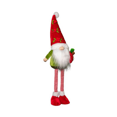 71cm Standing Christmas Gonk with Santa Hat and Extendable Legs in Reg and Green - 9