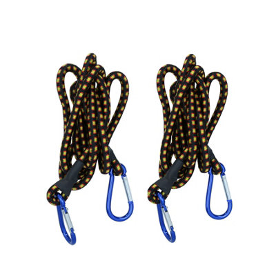 72 inch Bungee Strap with Aluminium Carabiners Hook Tie Down Fastener Holder 2pc