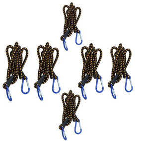 72 inch Bungee Strap with Aluminium Carabiners Hook Tie Down Fastener Holder 6pc