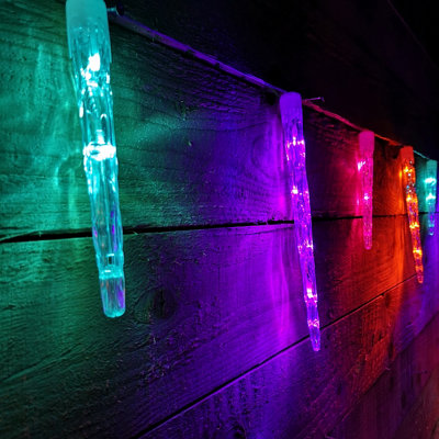 72 LED 6.9m Premier 24 Indoor Outdoor Icicle Shape Christmas Chaser Lights in Rainbow Price Comparisons | Compare The Build