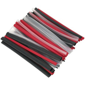 72 Piece 200mm Heat Shrink Tubing Assortment - Dual Wall Adhesive - Mixed Colour