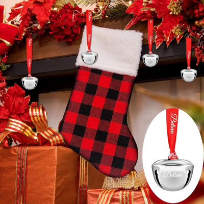 72 Piece Christmas Jingle Bell Ornaments 3.89cm Polar Santa Sleigh