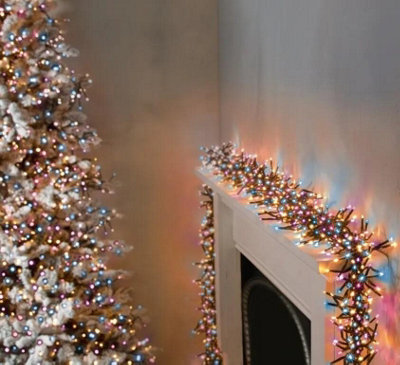 720 LED 9.3m Premier Christmas Outdoor Cluster Timer Lights in Rainbow