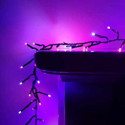 720 LED 9.3m Premier Christmas Outdoor Cluster Timer Lights in Rainbow