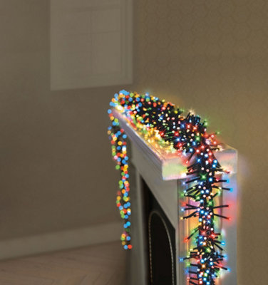 720 LED Christmas Cluster Lights Multi-coloured Multi Action Timer Lights 9.3M - 4