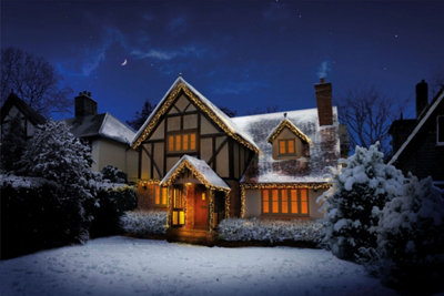 720 LED Christmas Cluster Lights Vintage Gold Multi Action Timer Lights ...