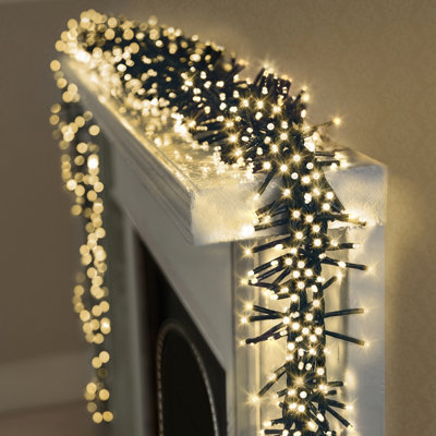 720 LED Christmas Cluster Lights Warm White Multi-action with timer Lights 9.3M - 6