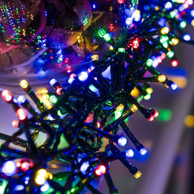 720 Multi-Coloured Multi-Function String Xmas Lights - Green Cable