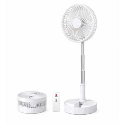 7200mAh Foldable Telescopic Fan with Remote Control USB Rechargeable ...