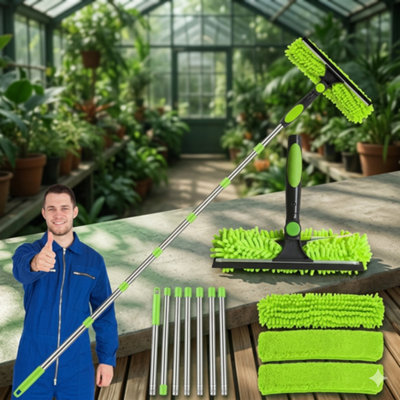 Telescopic Window CleanerExtendable Glass Cleaning Squeegee4.5M Reach from B&Q