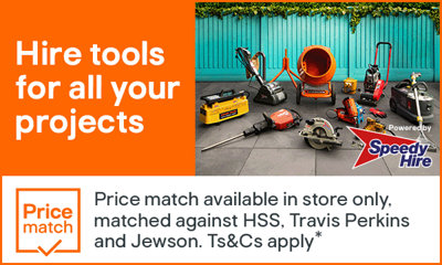 Hire tools for all your projects with price match. Price match available in store only. Matched against HSS, Travis Perkins and Jewson. Terms and conditions apply.