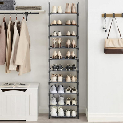 Songmics Storage Rack, Multi-Level Shoe Organizer With Durable Frame For Home Use, Grey
