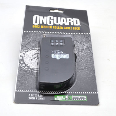 Onguard 8063 Terrier Roller Cable Lock 90Cm X 2mm from B&Q