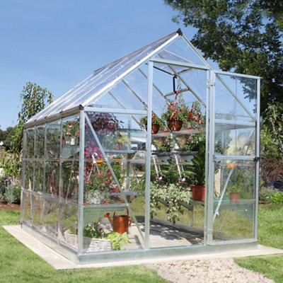 Palram Canopia Harmony 6 x 8ft Aluminium Greenhouse - Silver - Image 5