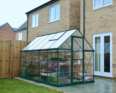 B&Q -  Canopia Hybrid  6X10 Polycarbonate GreenhouseGreen Structure