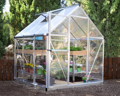 B&Q -  Canopia Hybrid  6X6 Polycarbonate GreenhouseSilver Structure