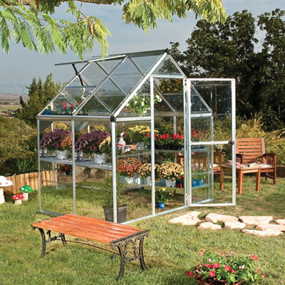 PalramCanopia Harmony 6X4 Ft Silver Aluminium Apex Greenhouse With Polycarbonate Glazing from B&Q