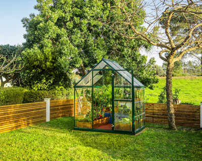 B&Q -  Canopia Hybrid  6X4 Polycarbonate GreenhouseGreen Structure
