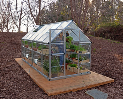 B&Q -  Canopia Hybrid  6X12 Polycarbonate GreenhouseSilver Structure
