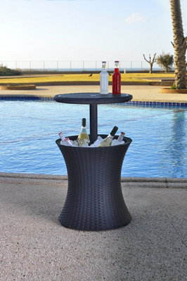 Keter Rattan Style Cooler TableAnthracite from B&Q