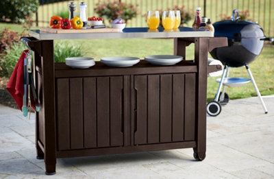 Keter Unity Xl Outdoor Kitchen Cart With Storage - Brown