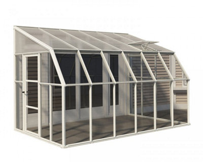 Canopia by Palram Lean To Greenhouse Sun Room Clear 8 X 12Polycarbonate/acrylicL384 X W257 X H266 Cm from B&Q