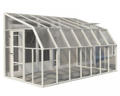 Canopia by Palram Lean To Greenhouse Sun Room Clear 8X14Polycarbonate/acrylicL446 X W257 X H266 Cm from B&Q