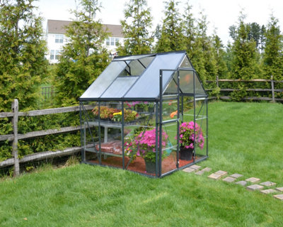 Canopia By Palram Greenhouse Hybrid 6X6 - Polycarbonate - L186 X W185 X H208 - Grey