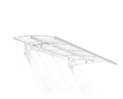 B&Q -  Bordeaux 2230 Aluminium White Door Canopy(H)33Cm (W)223.5Cm (D)13.9Cm