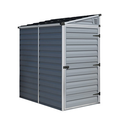 PalramCanopia Skylight 6X4 Ft Pent Dark Grey Plastic Shed With Floor (Windowless) from B&Q