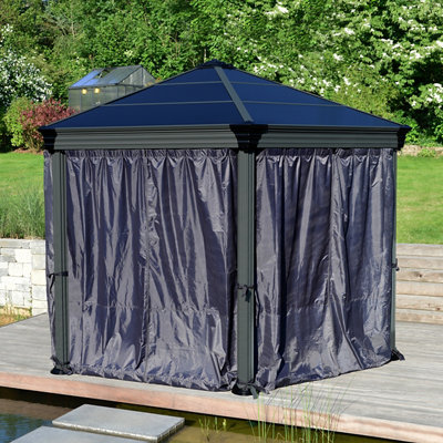 B&Q - PalramCanopia Grey Gazebo CurtainPack Of 6 (L)2.17M (W)2.32M For Roma & Monaco