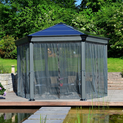 B&Q - PalramCanopia Grey Gazebo NettingPack Of 6 (L)2.17M (W)2.32M For Roma & Monaco