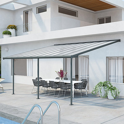 B&Q -  Olympia Grey Patio Cover (H)3.05M (W)2.95M