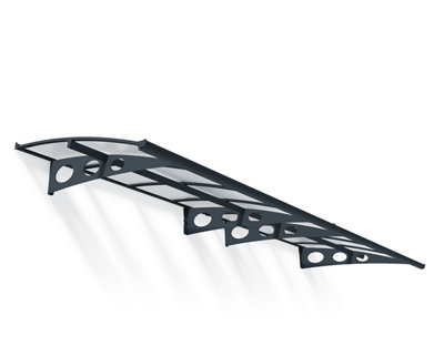 B&Q -  Herald 4460 Grey Door Canopy(H)33Cm (W)447Cm (D)13.9Cm