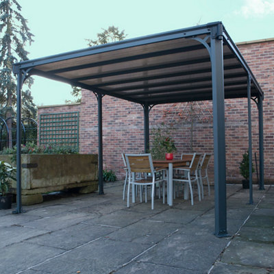 B&Q -  Milano Grey Rectangular Garden Gazebo(W)4.26M (D)3.09M
