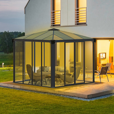 Palram - Canopia Ledro Closed Gazebo 3000 - Grey - Image 8