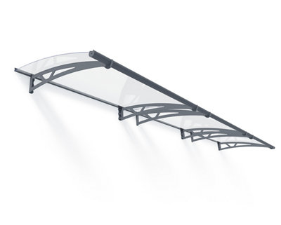 Palram Unisex Black Patio Cover Altair Door Awning Canopy 4500 Clear - L453.5 Cm - Grey In - Image 9