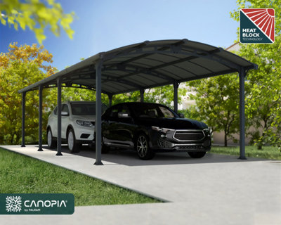 Canopia by Palram Canopia Arcadia 3.6 X 8.5  Double Aluminum Carport from B&Q