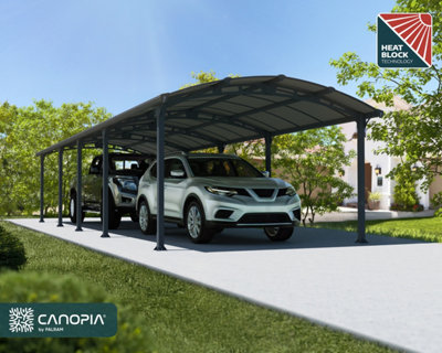 Canopia by Palram Canopia Arcadia 3.6 X 11 Double Aluminum Carport from B&Q
