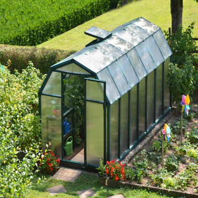 B&Q - PalramCanopia Eco Grow 14X6 Ft Green Polycarbonate (Pc) & Resin Apex Greenhouse With Polycarbonate (Pc) Glazing