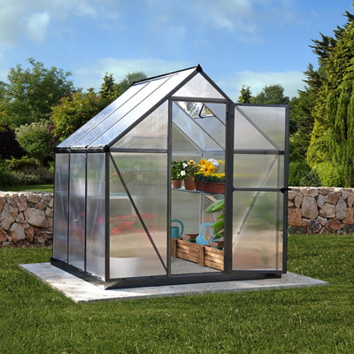 PalramCanopia Mythos Grey 6X6 Greenhouse With Adjustable Vent from B&Q