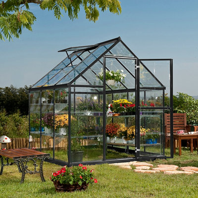PalramCanopia Harmony 6X6 Ft Grey Polycarbonate (Pc) Apex Greenhouse With Polycarbonate Glazing With Adjustable Vent from B&Q