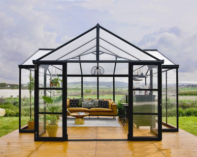 Canopia by Palram 13 X 15 Feet Triomphe Garden Chalet GreenhouseArcylic/aluminiumL380 X W454 X H285 CmBlack from B&Q