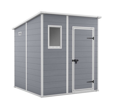 Keter Manor Pent Garden Storage Shed 6 X 6 FeetGrey200.6 Cm 183.5 Cm 183.0 Cm from B&Q